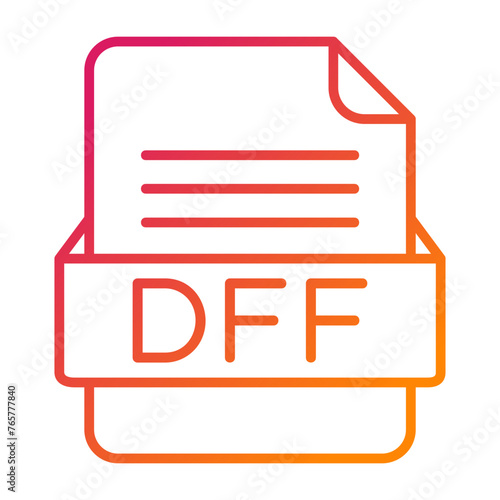 DFF File Format Vector Icon Design photo