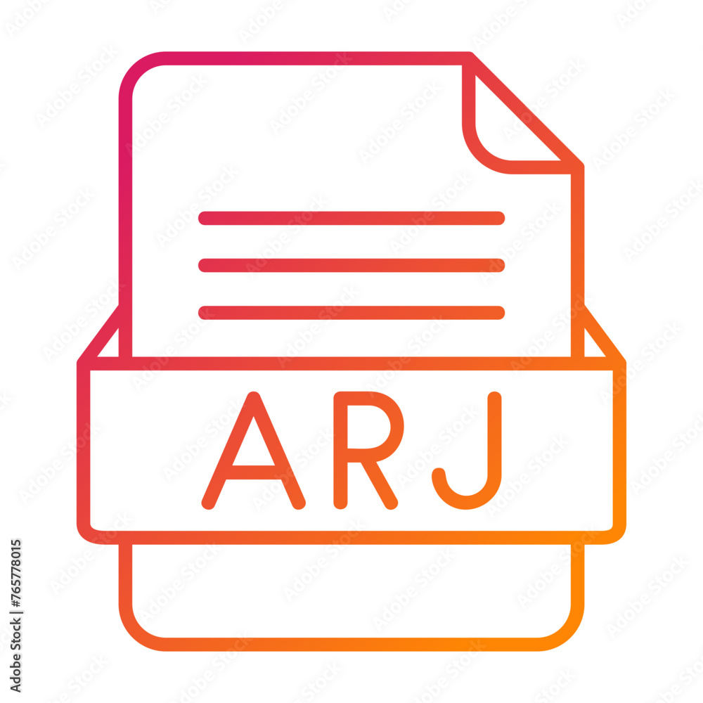 ARJ File Format Vector Icon Design ARJ File Format Vector Icon Design
