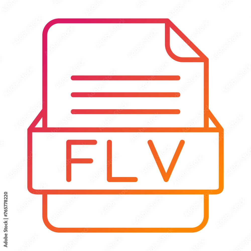 FLV File Format Vector Icon Design FLV File Format Vector Icon Design