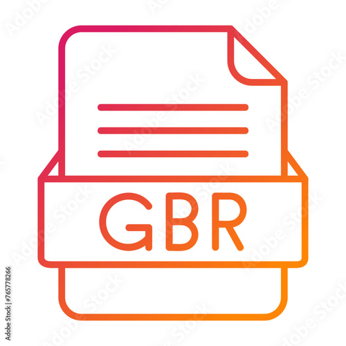 GBR File Format Vector Icon Design