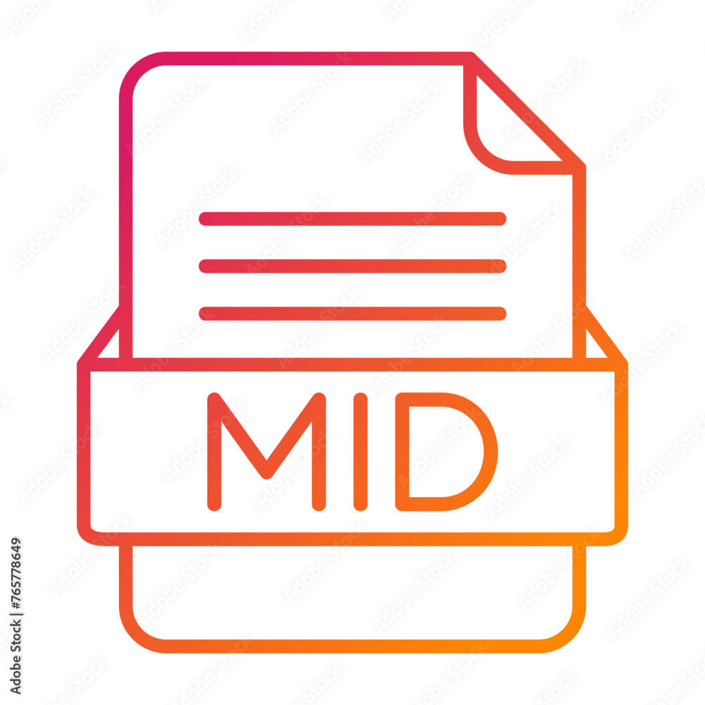MID File Format Vector Icon Design MID File Format Vector Icon Design