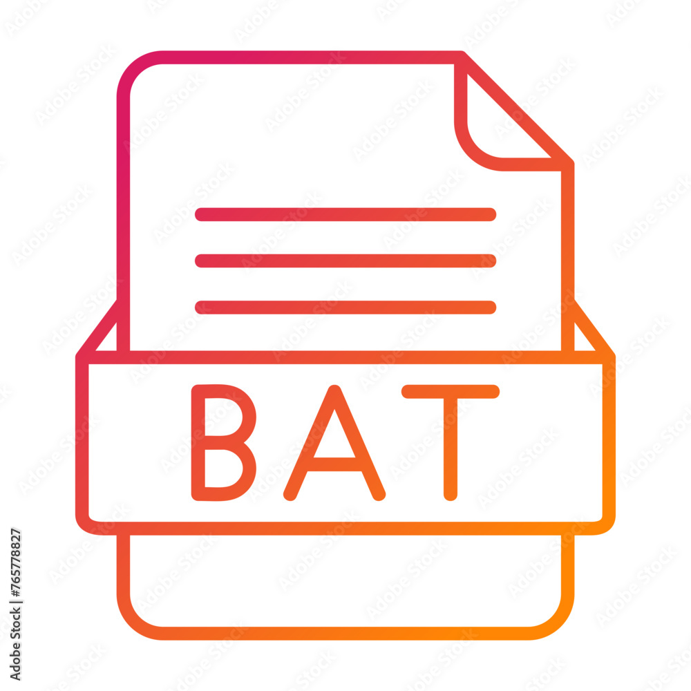 BAT File Format Vector Icon Design BAT File Format Vector Icon Design