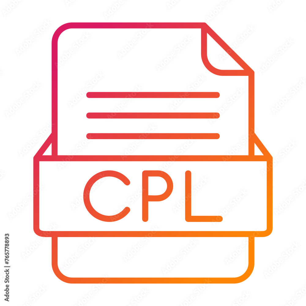 CPL File Format Vector Icon Design CPL File Format Vector Icon Design