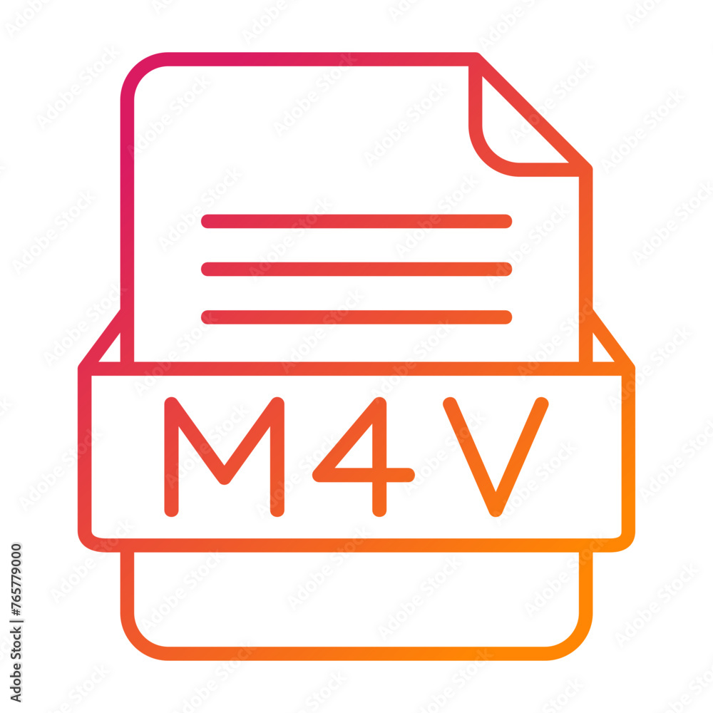 M4V File Format Vector Icon Design M4V File Format Vector Icon Design