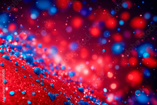 blue and ruby particle scattering reminiscent of a stellar explosion or a microcosmic celebration. photo