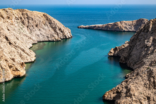 View of Yenkit Bay in Muscat Governorate, Oman © monticellllo