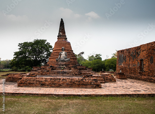Wat Wora Chet Tha Ram, a Buddhist temple of archaeological park, Ayutthaya, Thailand