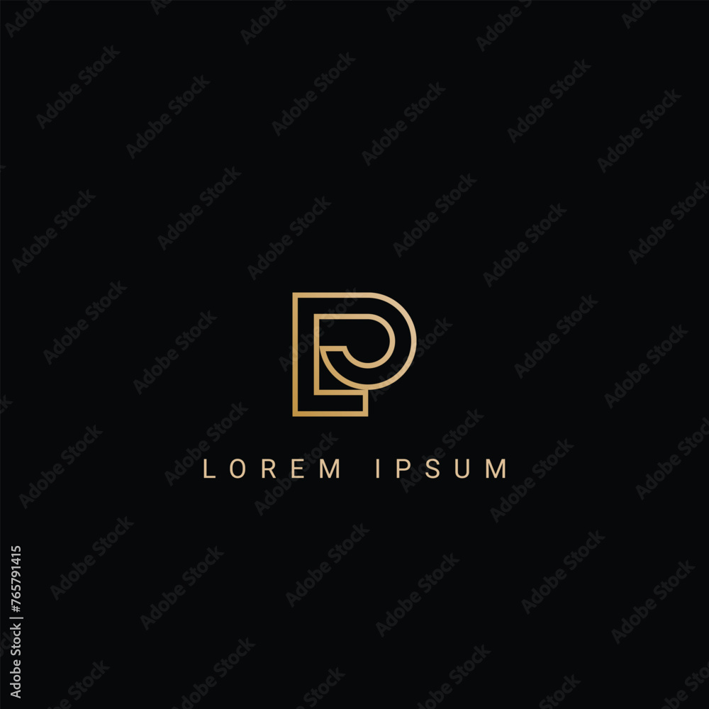 Minimal creative initial based LP logo and PL logo. Letter LP PL creative elegant monogram white color on black background Minimal creative initial based LP logo and PL logo. Letter LP PL creative elegant monogram white color on black background