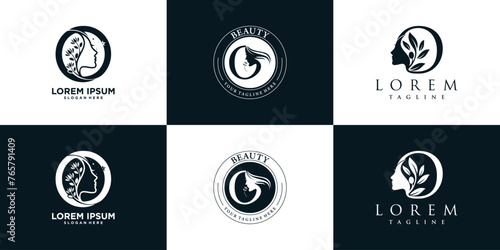 letter logo O design collection with nature beauty concept premium vector