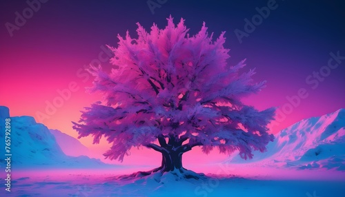 winter tree on a snowy background © Felicia