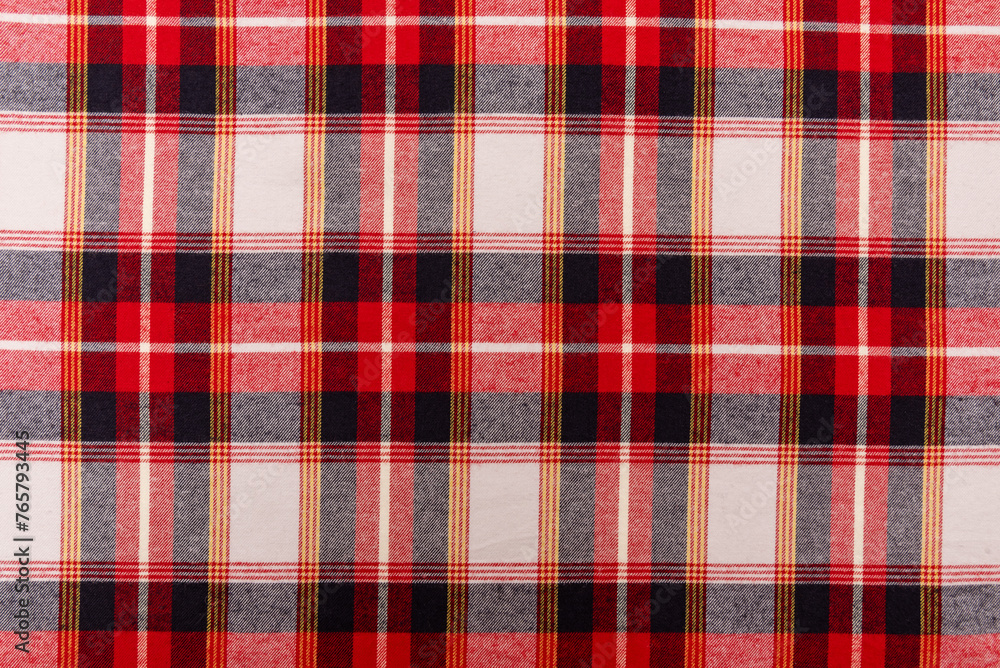 Texture of red checkered fabric. Checkered cotton background Texture of red checkered fabric. Checkered cotton background