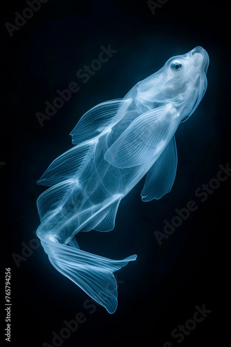 A deepsea chimaera or ghost shark glides silently through