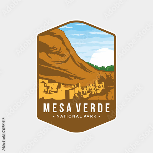 Mesa Verde National Park Emblem patch logo illustration photo