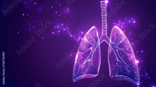 illustration of lung, modern medicine technology. photo