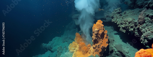 Vibrant Underwater Hydrothermal Vents and Marine Landscape