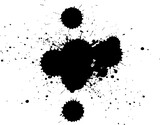 black watercolor brush splash splatter on white background grunge graphic