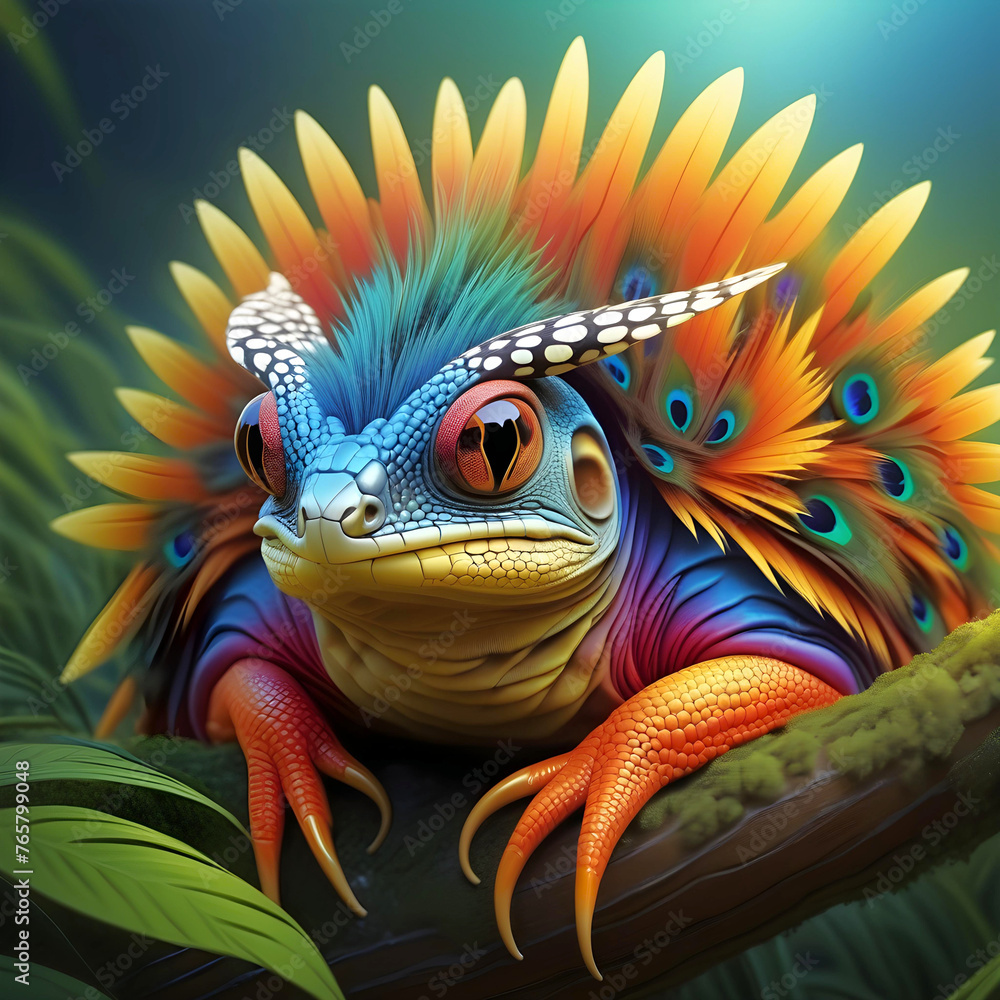 Fototapeta premium a funny fantasy creature. generative ai