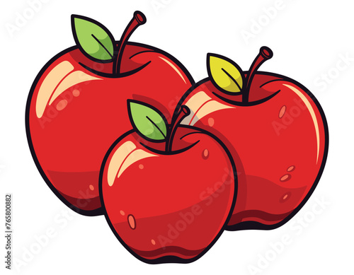 Apples  isolated vector illustration.