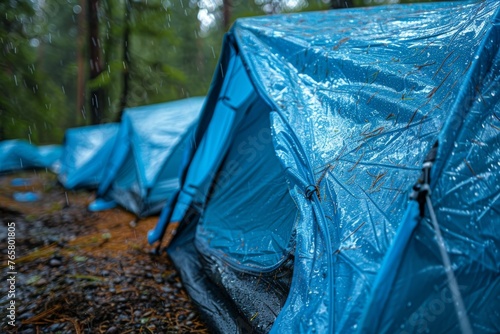 Plastic ground tents for camping made of sheet material