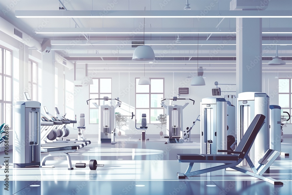 Fitness enthusiasts utilizing the office gym during breaks for a quick workout, Fitness enthusiasts utilizing the office gym during breaks for a quick workout,