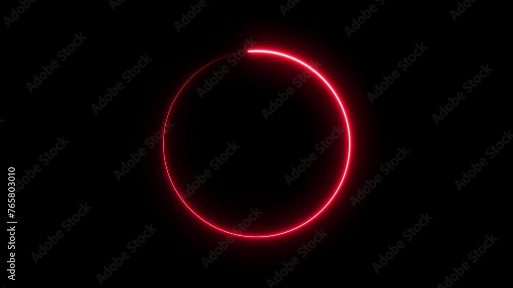 Abstract beautiful red neon circle loading bar animated background. Abstract beautiful red neon circle loading bar animated background.
