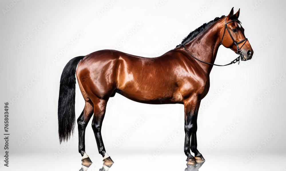 Obraz premium Graceful Bay Sport Horse Pose
