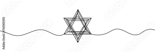 One continuous line draws the star of david