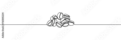 One continuous line draws coffee beans. © dariachekman