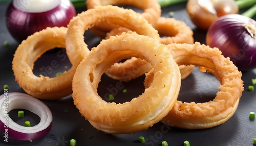 Onion rings with cream sauce