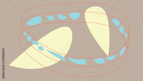 Vector background. Abstract pattern. Irregular shape locked between circles. Abstract vector background, minimalist, modern, art.