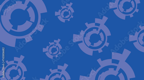 Abstract modern background. Dark blue background with light blue gears. Modern technology wallpaper. Gears, component, industry.