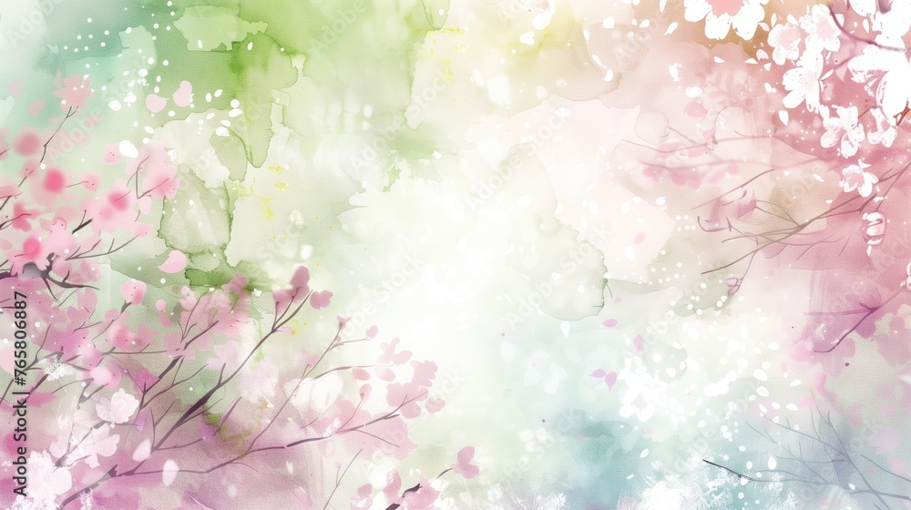 Floral background. Banner with delicate pink flowers