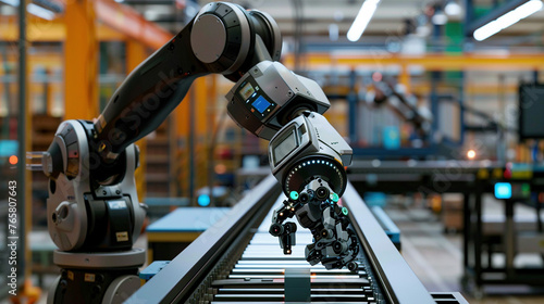 Robotic Arm at Work on Assembly Line photo
