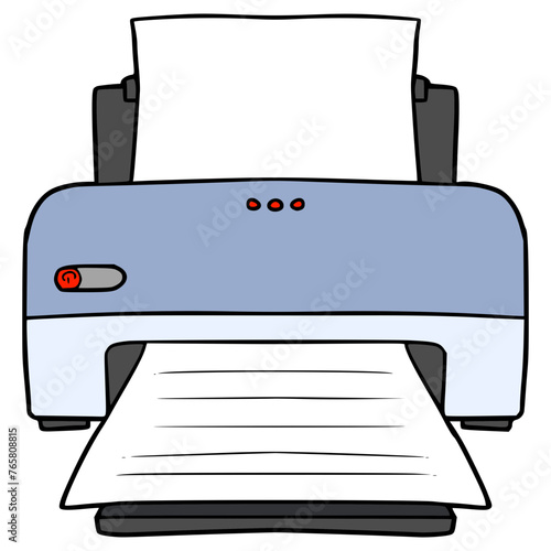 printer illustration hand drawn isolated vector