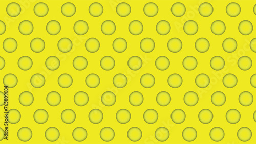 Classic geometric repeating pattern. Circles in gradient yellow on a deep yellow background. Dotted pattern, classic, geometric.