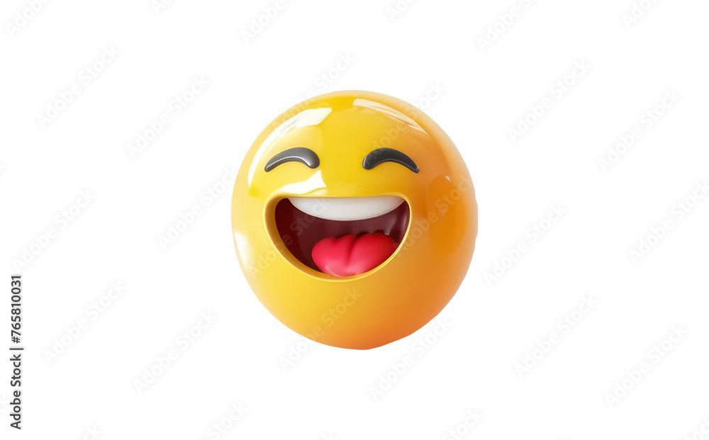 Fototapeta premium 3D joyful emoji laughter isolated on transparent background