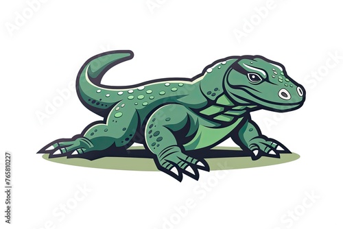 Komodo dragon cartoon animal logo, illustration © Barra Fire