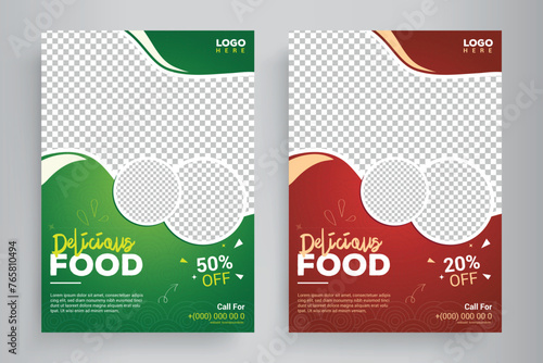 Food Flyer Template design, restaurant food flyer, fast food template vector illustration.	