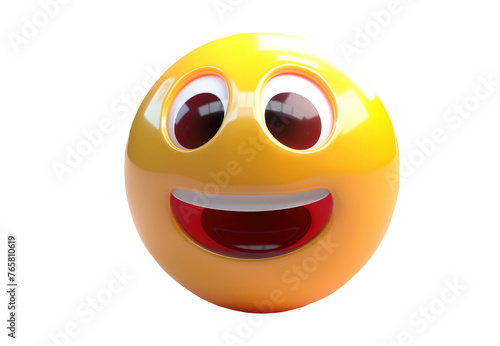 happy emoji 3d illustration isolated on transparent background