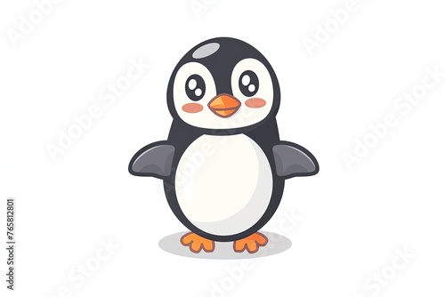 Penguin cartoon animal logo, illustration © Barra Fire
