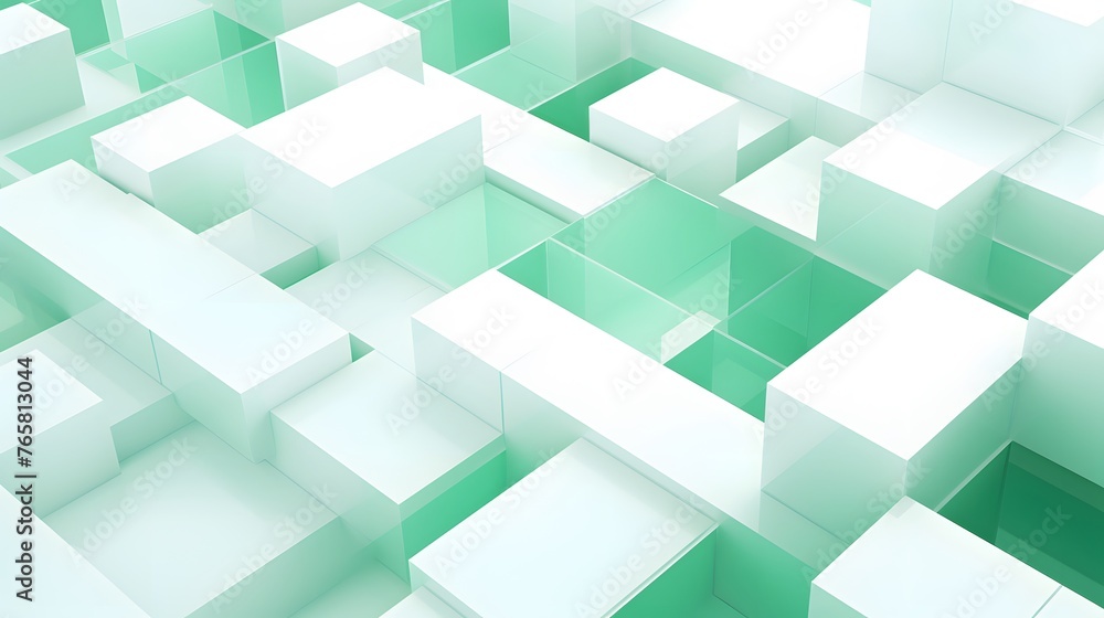 3d rendering of white and green abstract geometric background. Scene for advertising, technology, showcase, banner, game, sport, cosmetic, business, metaverse. Sci-Fi Illustration. Product display 3d rendering of white and green abstract geometric background. Scene for advertising, technology, showcase, banner, game, sport, cosmetic, business, metaverse. Sci-Fi Illustration. Product display