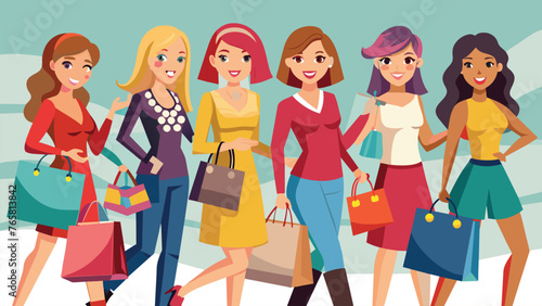 beautiful shopping girls vector design 2.eps