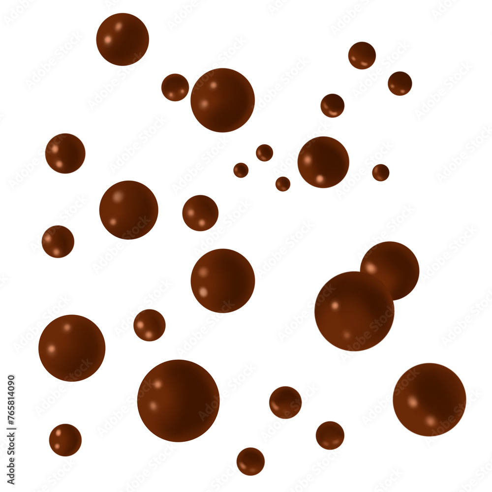 Fototapeta premium Splashes of chocolate for beverage or food product advertisements