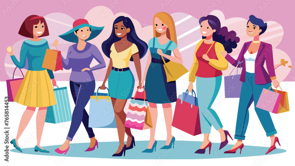 Obraz premium beautiful shopping girls vector design 5.eps