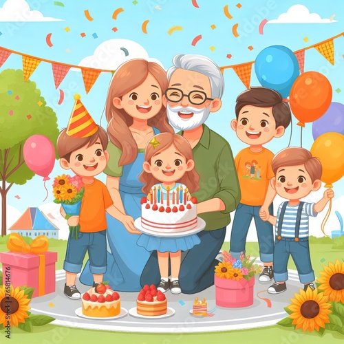 Happy childrens day,cute little children playing together and having fun.Generative Ai