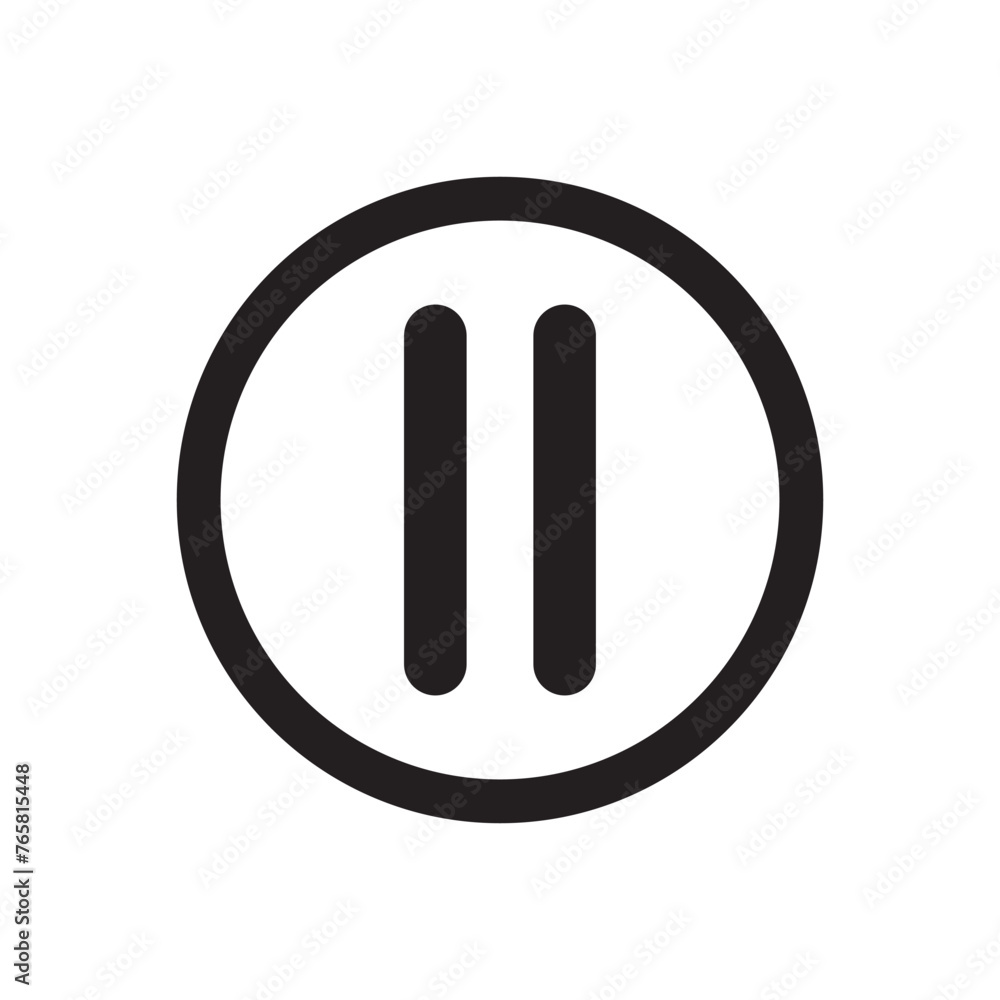 Pause Icon vector on white background. Pause button silhouette Pause Icon vector on white background. Pause button silhouette