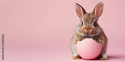 Easter Bunny Pink Background