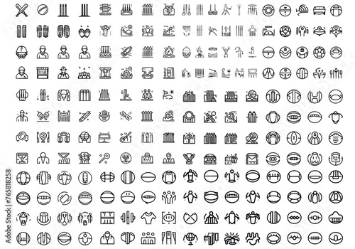 set of icons for web sports related icon cricket football 