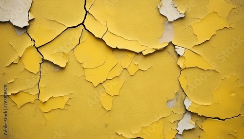 yellow texture of old cracked paint