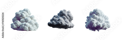 Set of Clouds of white, illustration, isolated over on transparent white background